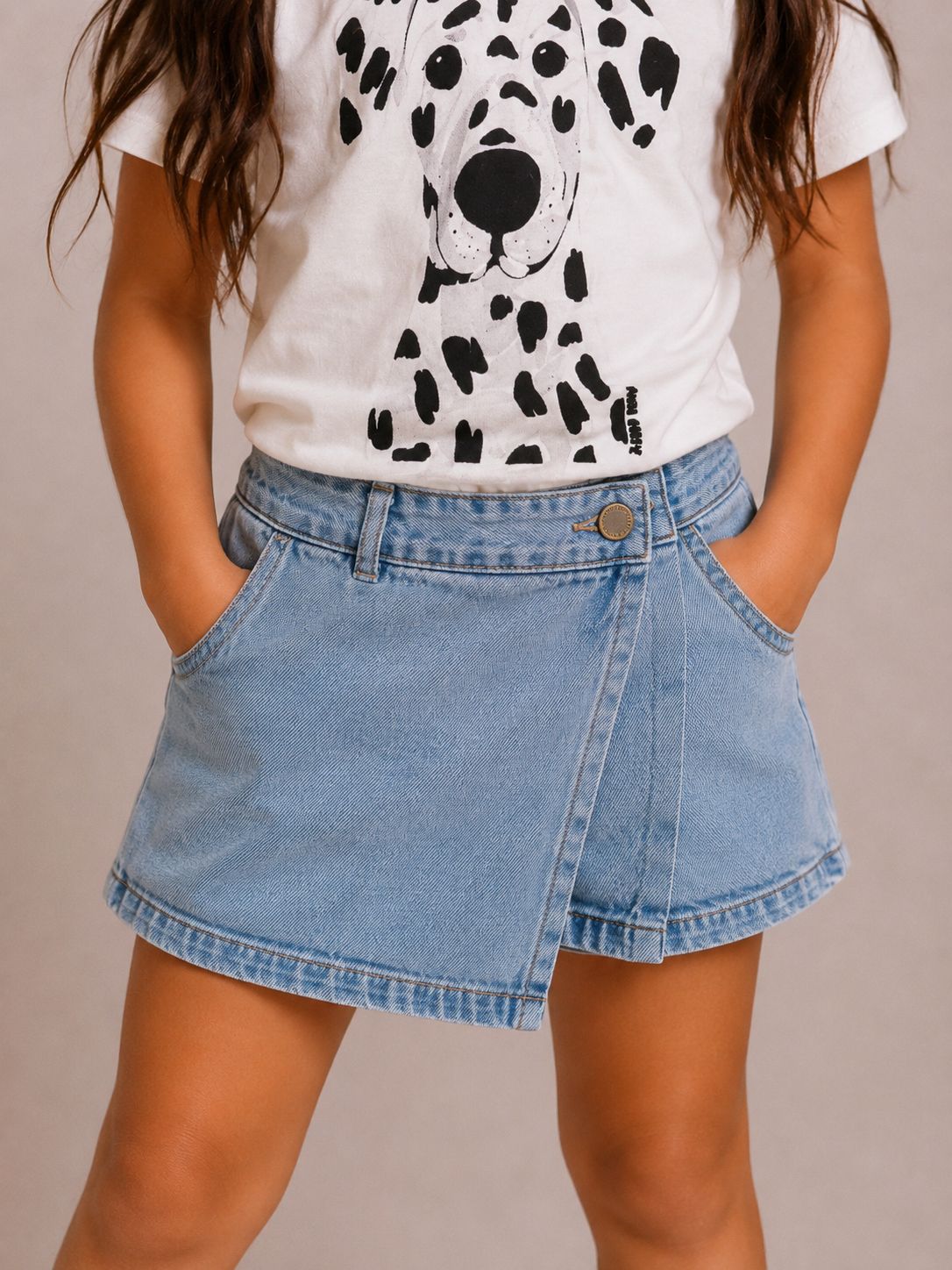 Short Stela infantil em jeans com 4 modelos exclusivos